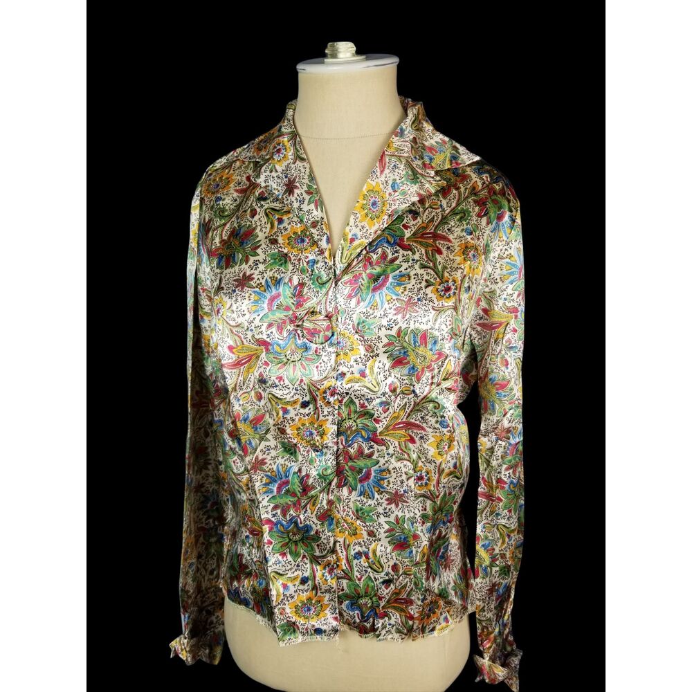 Jo-Lynn Vintage Paisley Button down Made in USA Union tag Size Small